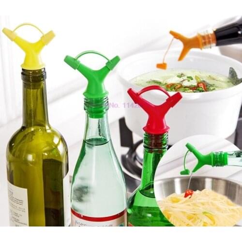 100PCS Kitchen Tools Silicone Double Head Soy Sauce Deflector Liquid Stopper For Oil Vinegar Pouring Wine Seasoning Accessories