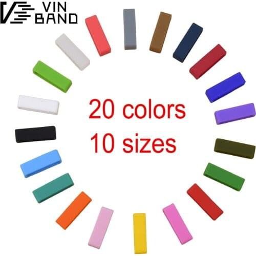 Watchbands Strap Loop ring Silicone Rubber Black Watch Bands Accessories Holder 20 22mm Mens Locker Watch Band 20 color 4PCS