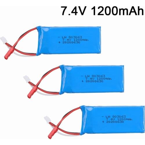 Lipo battery 7.4v 1200mAh 2s 30c JST plug for HC6 RC car V262 V333 V353 V666 V912 V913 rc helicopter 1PCS-5PCS