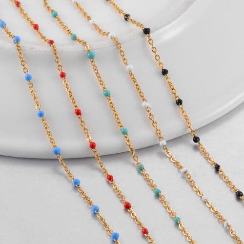Hot-Selling Stainless Steel Chain Various Colors Bead Necklace Beautifully Suitable For Ladies Jewelry