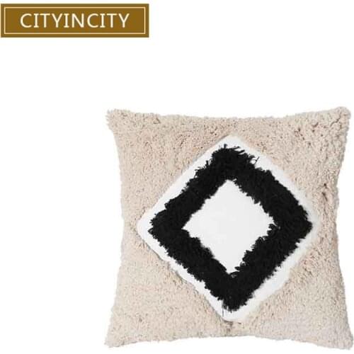CITYINCITY Tufted Cushion Cover Polyester Cotton Modern Elegant Pillow Case Home Decor For Sofa Bed Car Seat