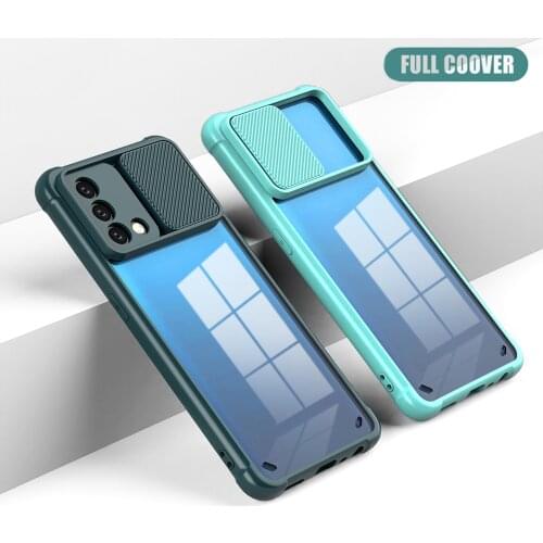 Slide Camera Protector Case For Samsung Galaxy A72 A52 A42 A32 A22 A12 5G A51 A31 A02S M62 A21S S21 Ultra Shockproof Clear Cover