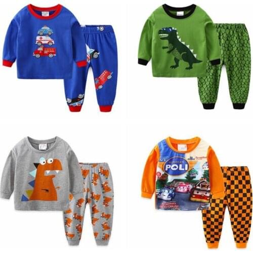 Children Pajamas Suit Long Sleeve Baby Boy Pyjamas Girl Cartoon Home Kid Sleepwear Clothes Nightwear Homewear Pijamas