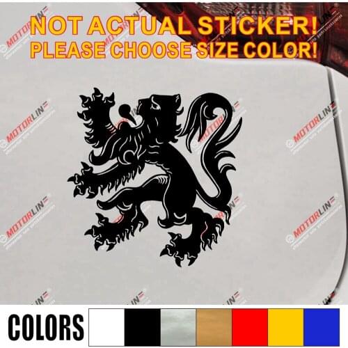Flanders Coat of Arms lion Vlaanderen Belgium Car Vinyl Decal Sticker pick color size
