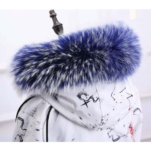 JKP Real Raccoon Fur Collar for Women Winter Warm Luxury Scarf 100% Natural Animal Fur Scarves Thicken Shawl High Quality