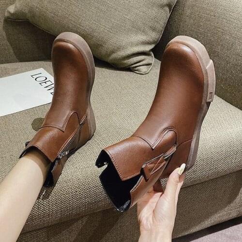 Short Boots Womens 2021 New winter Solid Color women shoes Thin Single women Boots Breathable Platform Increased