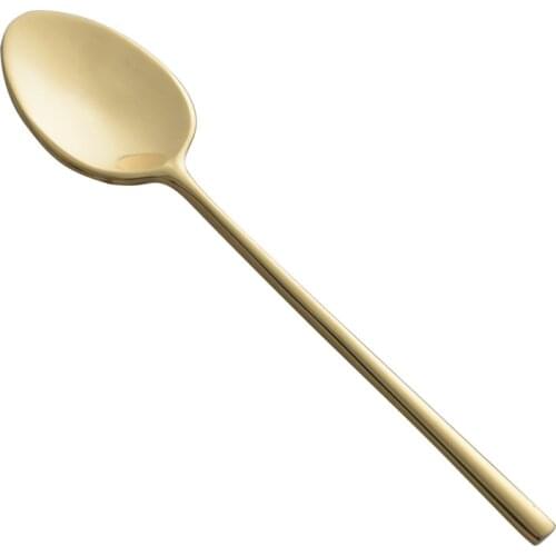 Gold Leaf Coffee Spoon 1Pcs 304 Stainless Steel Milk Tea Stirring Honey Spoon Honed Surface Spoon Kitchen Tools Accessories