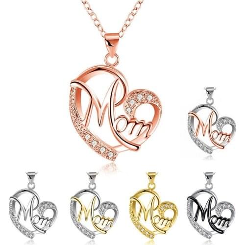 Milangirl Mothers Day Necklace Fashion Mom Baby Letter Love Necklace Charms Pendant Necklace The Best