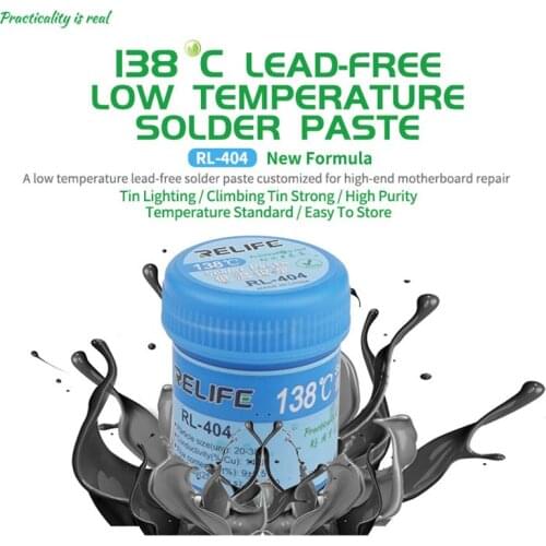 Newest RL-404 Lead-free Low Temperature Melting Point 138° C Degrees Tin Paste Mobile phone PCB BGA/SMD Template Repair Tin