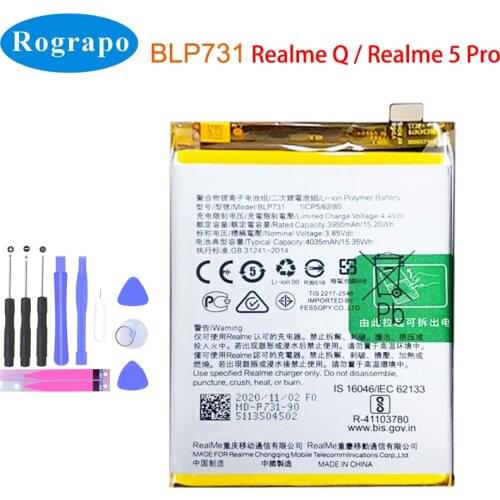 New 4035mAh BLP731 Mobile Phone Battery For Oppo Realme 5 Pro Q X Youth RMX1971