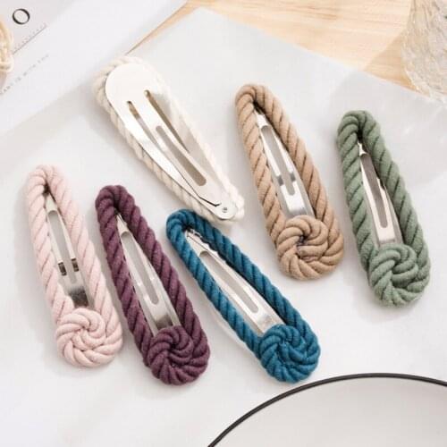 New Nylon Wool Hairpin Womens Fashion Solid Cute Barrettes Girl Casual Brand Colorful Simple Hairgrips Lady Hair Accessories