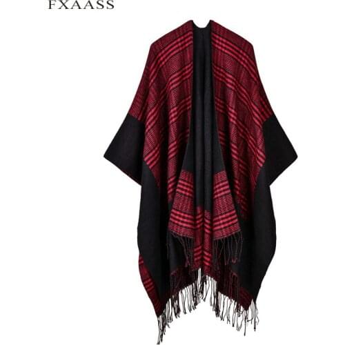 FXAASS New Autumn/Winter Shawl Fashion Poncho Women Scarf for Lady Luxury Blanket Cashmere Scarves Warm Pashmina Wholesale Cape
