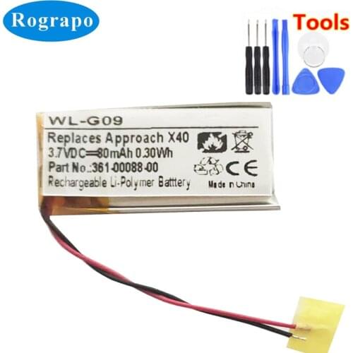 New Battery For Garmin VivoSmart HR / VivoSmart HR+ Approach X40 361-00088-00 Accumulator 3.7V 80mAh Batterie 2-wire+tools