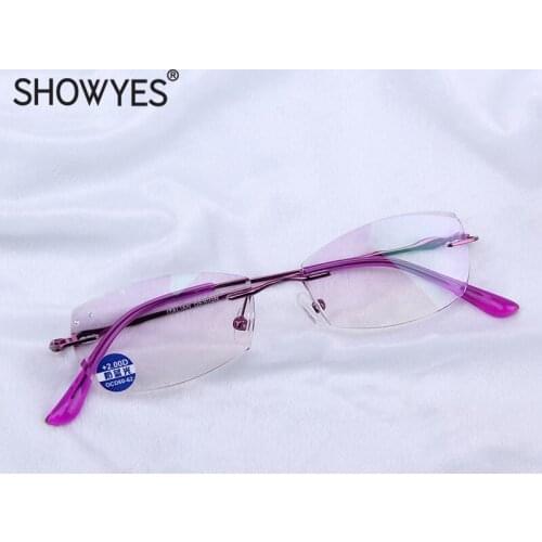 Computer Reading Glasses Women Men Anti Blue Light Reader Eyeglasses Rimless Fashion Blue Ray Blocking Presbyopia with case