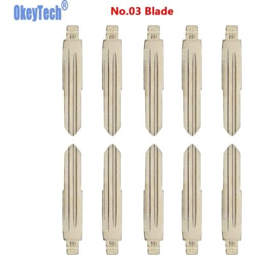 OkeyTech 10PCS/LOT High Quality Metal Blank Uncut Flip KD Remote Key Blade Type #03 for Honda Key Blade Replacement