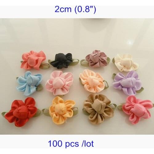 Wholesale 100 pcs Mini Satin Flowers 2cm (0.8") Handmade Fabric Flowers For Babys Hairpin Decoration,Ornament Shoes