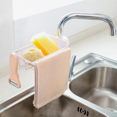 Kitchen Sink Faucet Sponge Soap Storage Organizer Cloth Drain Rack Holder Shelf