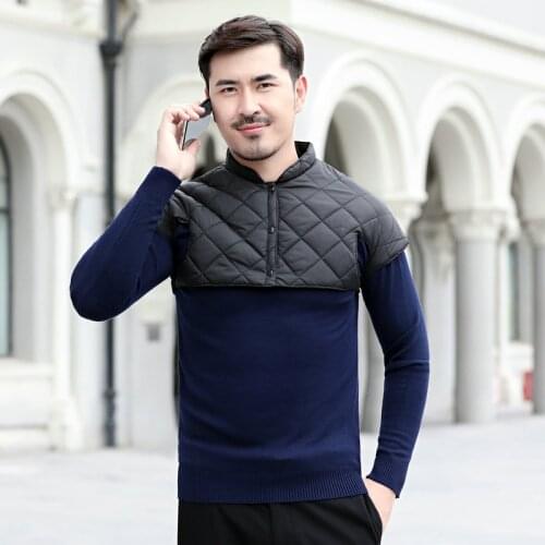 Autumn Winter Shoulder Pad Puffer Vest Men Warm Lightweight Short Weskit Man Black Padded Waistcoat Puff Quilted Vests XXL XL L