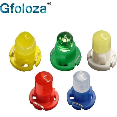 Gfoloza T4.2 Car Dashboard Instrument Panel Led Interior Lights Indicator Lamp Bulb White/Blue/Red/Yelllow/Green 12V DC 50PCS