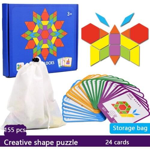 155pcs Of Wooden Creative Puzzle Childrens Early Education Jigsaw Puzzles Toy Montessori Toy Kids Learning Developing Toys