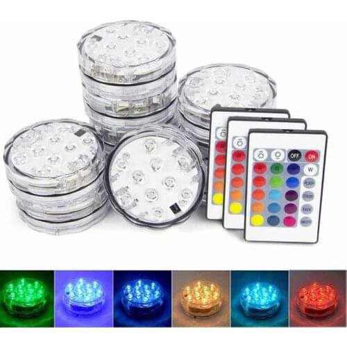 Swimming Pool Lighting Underwater LED Night Light RGB Submersible Fishing Pool Light For Outdoor Vase Party Garden Decoration