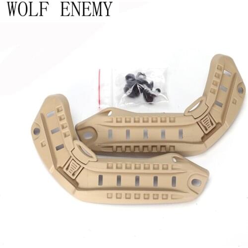 Airsoft Military Hunting Helmet Side Rails with Lanyard Outdoor Paintball Combat Tactical Helmet DIY Accessory 3 Colors