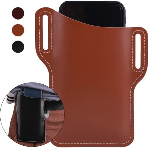 Unisex PU Leather Cellphone Holster Belt Loop Case Mobile Phone Holster Phone Waist Wallet Belt Waist Hanging Bag For Outdoor