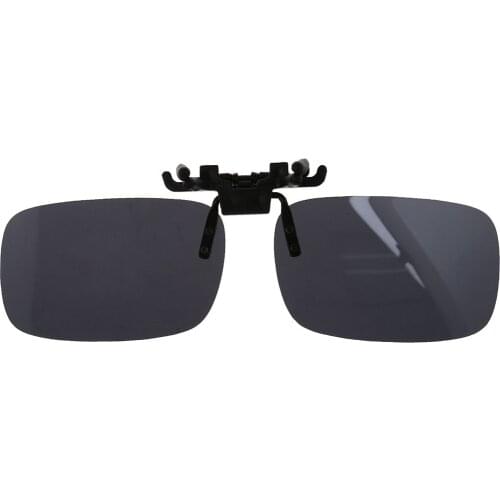 Unisex Gray Lens Rectangle Flip Up Driving Sunglasses Clip On Polarized Glasses