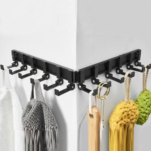 Aluminum Bathroom Towel Hook Coat Hooks Rack Clothes Hangers Corner Hook Collapsible Clothes Hook Bathroom Accessorie