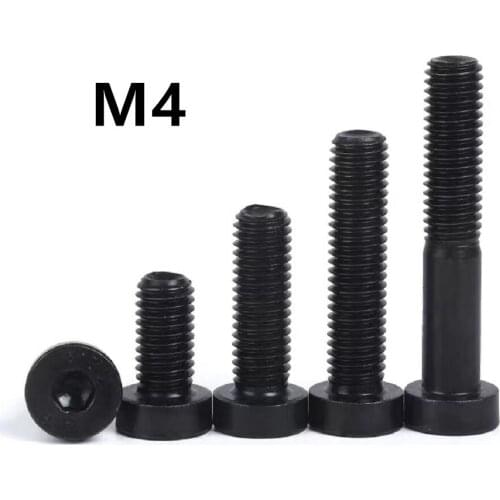 20PCS DIN7984 M4x6/8/10/12mm Steel with black hex socket thin short cap head screw