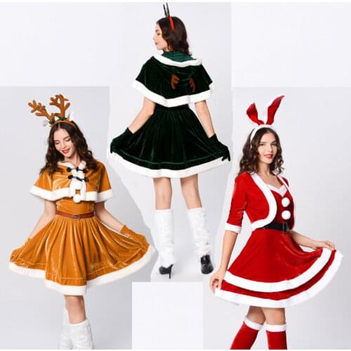 Sexy Santas Reindeer Costume Womens Ladies Little Elf Christmas Xmas Rudolph Fancy Dress Outfit ZL795