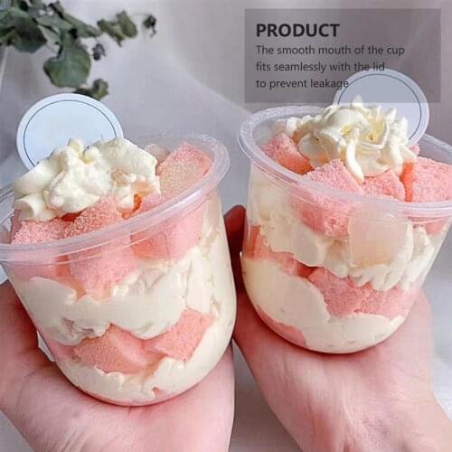 10 Sets 360ML Disposable Milk Tea Cup with Lid U Shape Juice Packing Cups