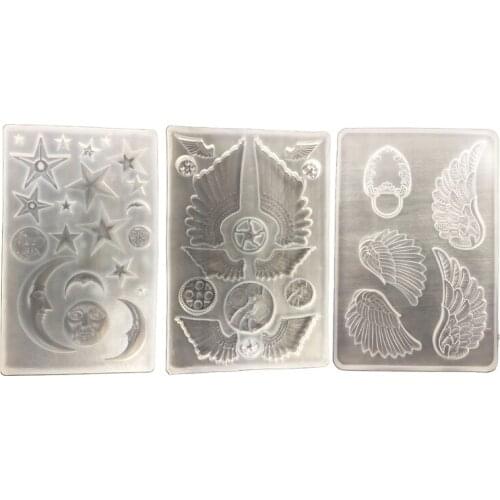 13MC DIY Star Moon Face Angel Wing Silicone Mould Crafts Decorations Making Tool Crystal Epoxy Resin Mold