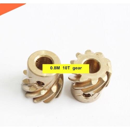 2PCS 0.8M 10T copper/plastic POM helical gear,45 degree Staggered tooth! 3MM 4MM 5MM hole diameter