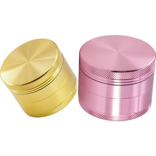 2Pcs 2Inch 4 Piece Spice Herb Grinder Handy Tools Sharp, Durable And Exquisite Workmanship 50Mm(Gold & Pink)