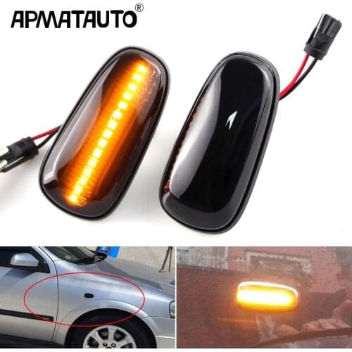 2PCS Canbus Car LED Dynamic Smoked Blinker Turn Signal Light Side Marker Lamp For Opel Zafira A 1999-2005 Astra G 1998-2009