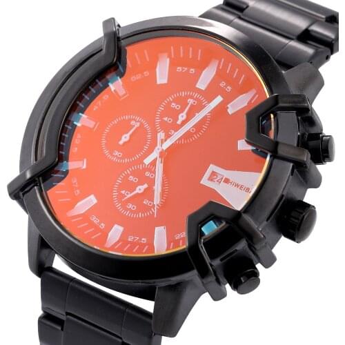 50mm Large Case Quartz Watch For Men Classy Big dz Men Wrist Watches Steel Unique Displays Military Relogio Masculino Male Clock