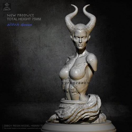 60mm Resin bust model kits Juliet witch self-assembled TD-2331