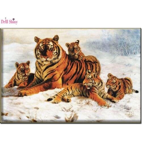 New Full Square Diamond 5D DIY Diamond Painting tiger cross stitch Cross Stitch diamond embroidery mosaic decor wall painting