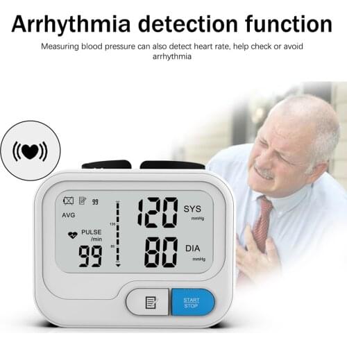 Automatic Tonometer Wrist Digital Blood Pressure Monitor Digital LCD Sphgmomanometer Heart Beat Rate Pulse Meter