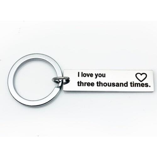 Oeinin Arrtracive Keyring For Men I Love You Three Thousand Times Women Simple Letter Keychain Keychain Stainless Steel Brelok