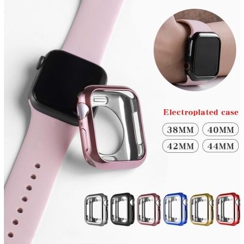 Watch case ultra-thin plated watch case for Apple 4 3 2 1 42MM 38MM soft transparent TPU cover for iWatch 5 44MM 40MMaccessories