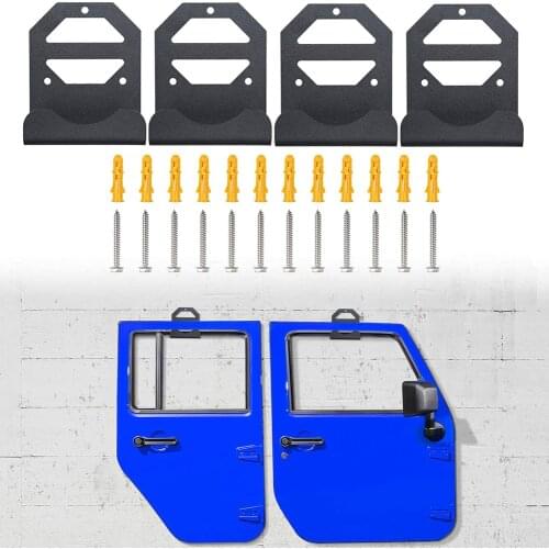 Door Hanger Removable Wall-Mountedfor All Jeep Wrangler CJ YJ TJ LJ JK JKU and 2018 2019 JL JLU (Set of 4 Hangers)