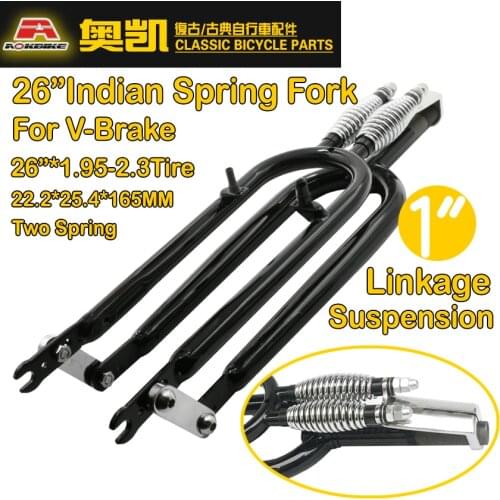 Two Spring Fork Bike Refit Bike Fefix Parts Upgrade 26 Inch Spring Suspension Fork Indian Classical Heavy Duty Fork Double