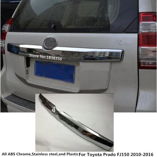 Car ABS Chrome Rear door License tailgate bumper frame plate trim trunk for Toyota Prado FJ150 2010 2011 20112 2013 2014-2016