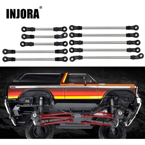 INJORA 313MM 324mm Wheelbase Stainless Steel Links Plastic Rod End Unassembled Kit for 1/10 RC Crawler Car Traxxas TRX4 TRX6