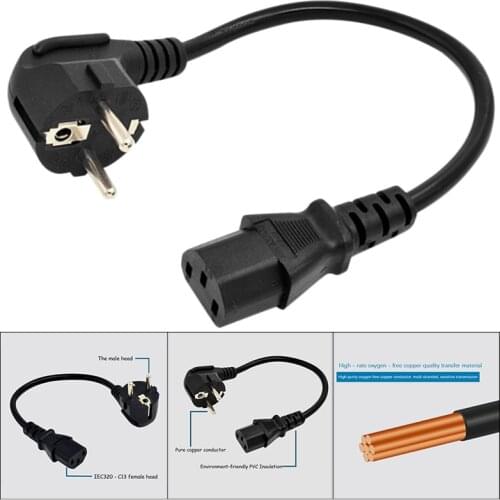 EU Power Cable Euro Type F Schuko Plug IEC C13 Power Supply Cable for PC Computer Monitor Printer TV(EU Plug)