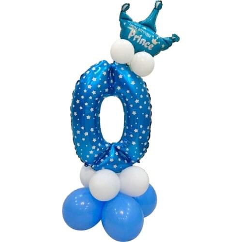 MagiDeal All Numbers Crown Balloons Column Set Happy Birthday Wedding Party Decor Number 0-9