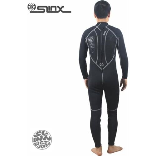 Long-sleeved 2017 New 3MM Wetsuit w/ Men Neoprene Full Body Black Wet Suit for men Plush Lining Scuba Diving Suit