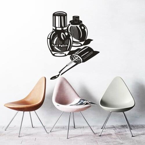 Nail Art Polish Wall Sticker Manicure Design Window Poster Nail Salon Decor Removable Nails Polish Vinyl Decal AZ060